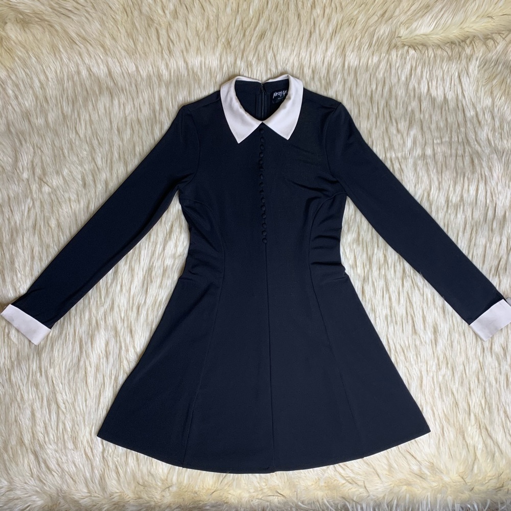 Nasty Gal Peter Pan Collar Wednesday Addams Dress